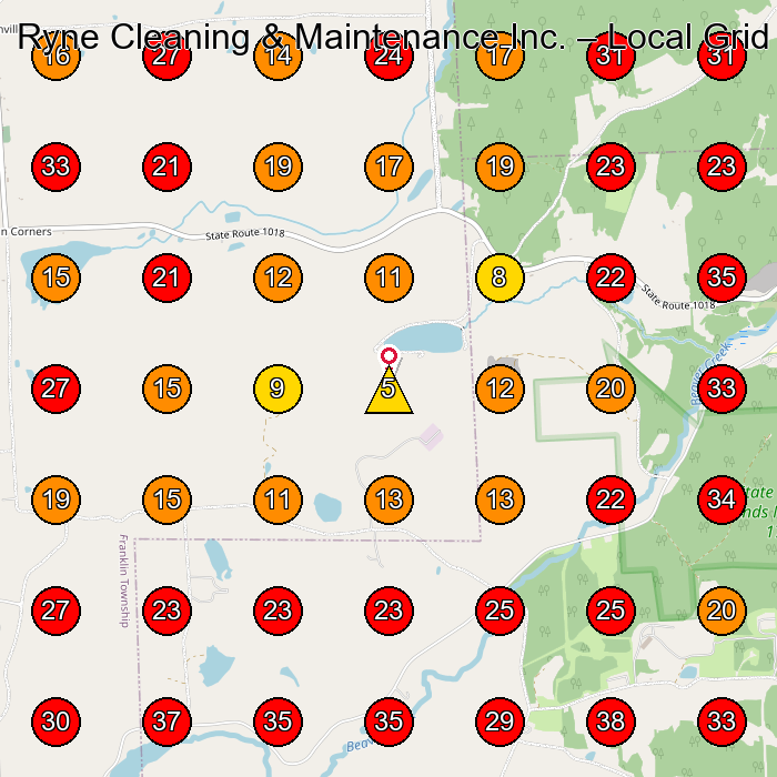 Ryne Cleaning & Maintenance Inc. GeoGrid visibility map for Servicio De Limpieza Doma(C)Stica in None