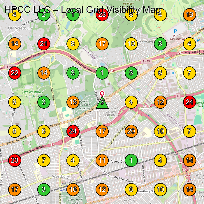 HPCC LLC Plumber GeoGrid ranking map for None