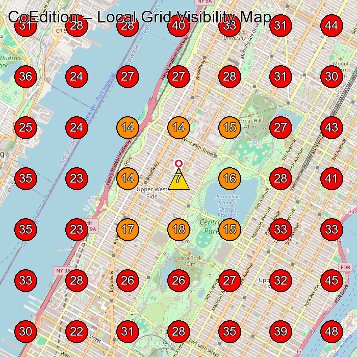 CoEdition GeoGrid visibility map for Women'S Clothing Store in New York