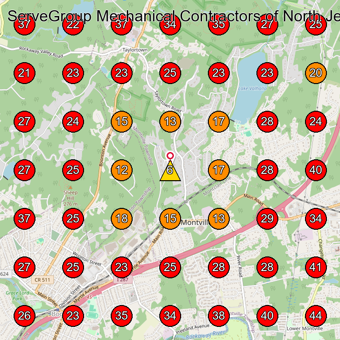 ServeGroup Mechanical Contractors of North Jersey GeoGrid visibility map for Hvac Contractor in Towaco