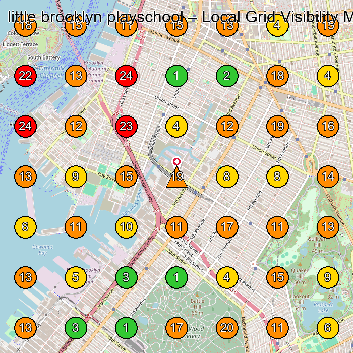 little brooklyn playschool Preschool GeoGrid ranking map for Brooklyn NY