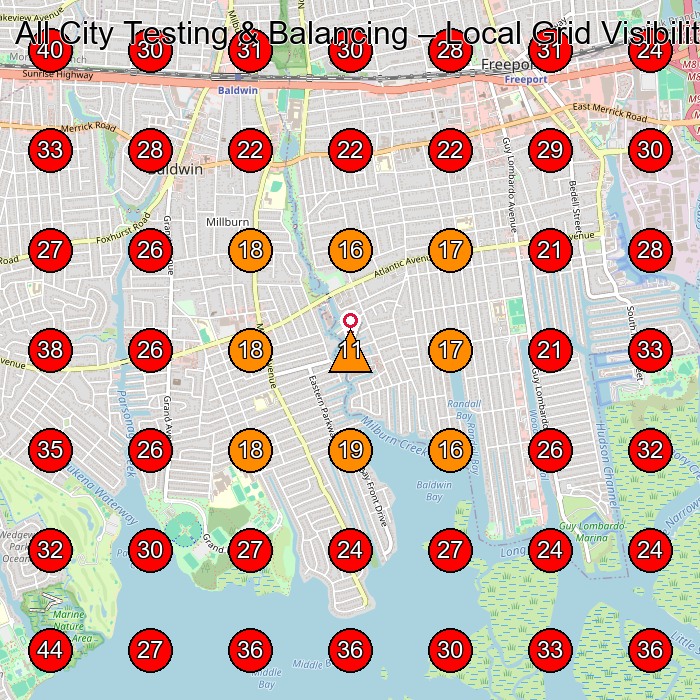 All City Testing & Balancing GeoGrid visibility map for Hvac Contractor in Baldwin
