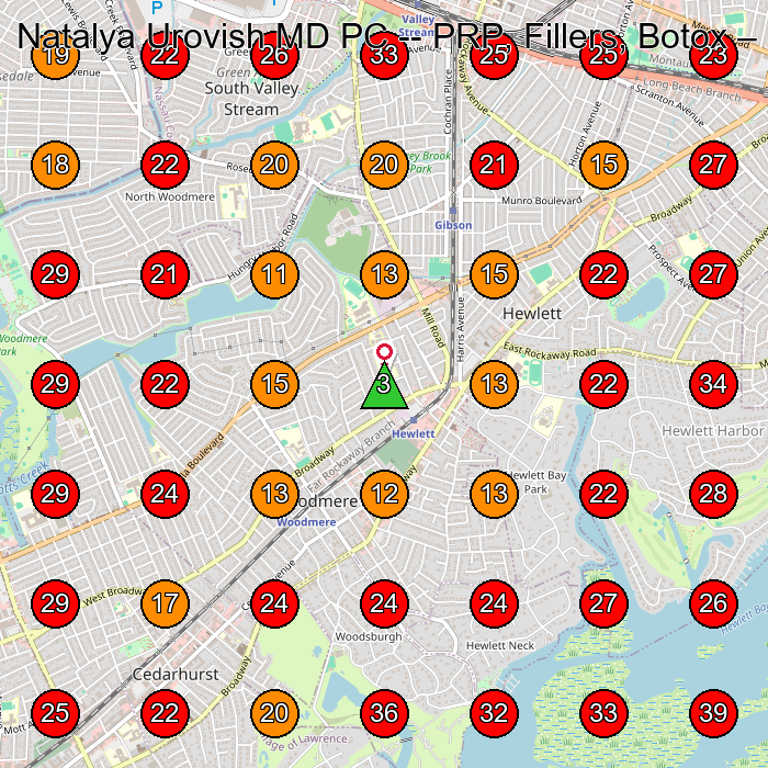 Natalya Urovish MD PC -- PRP, Fillers, Botox GeoGrid visibility map for Skin Care Clinic in Valley Stream
