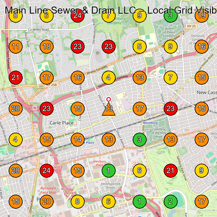 Main Line Sewer & Drain LLC Fontanero GeoGrid ranking map for None