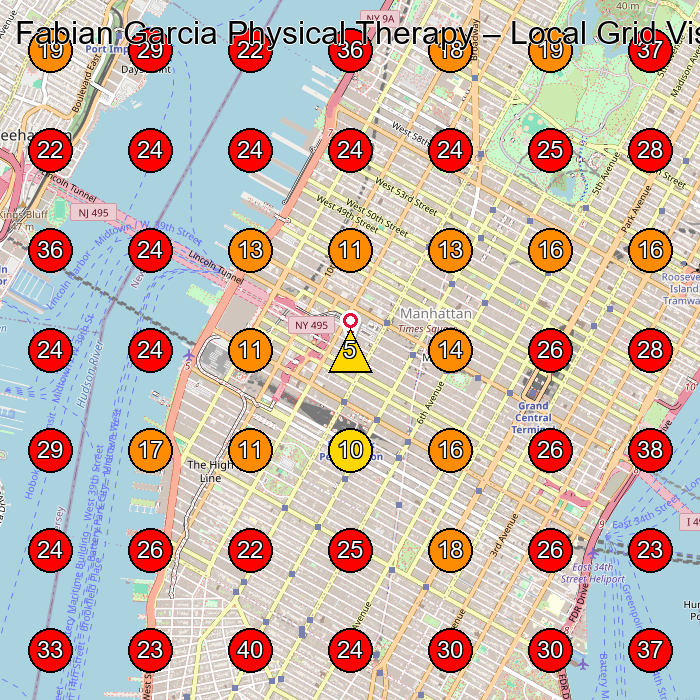 Fabian Garcia Physical Therapy GeoGrid visibility map for Leather Goods Supplier in 261 W 35th St