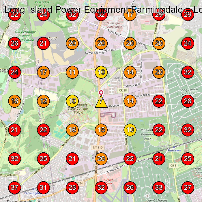 Long Island Power Equipment Farmingdale GeoGrid visibility map for Window Treatment Store in Syosset