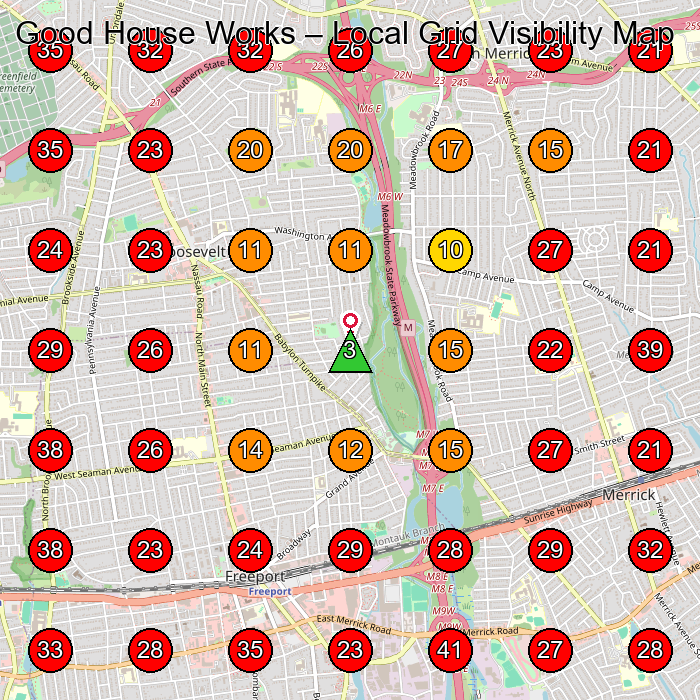 Good House Works GeoGrid visibility map for Painting in Hempstead