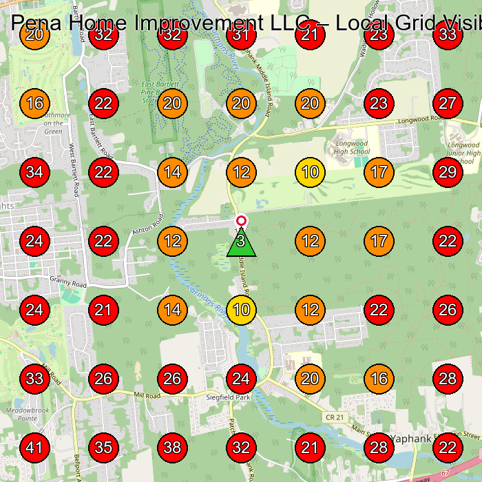 Pena Home Improvement LLC GeoGrid visibility map for General Contractor in None