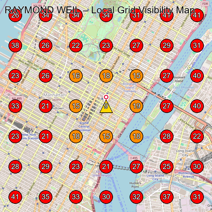 RAYMOND WEIL GeoGrid visibility map for Watch Repair Service in New York