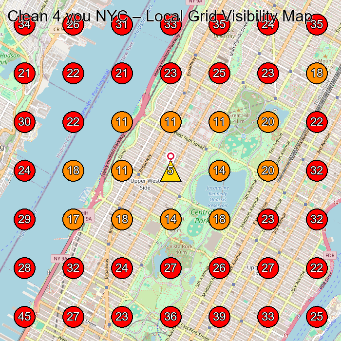Clean 4 you NYC GeoGrid visibility map for Flooring Contractor in New York