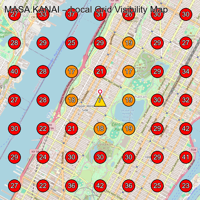 MASA.KANAI GeoGrid visibility map for Hair Salon in New York