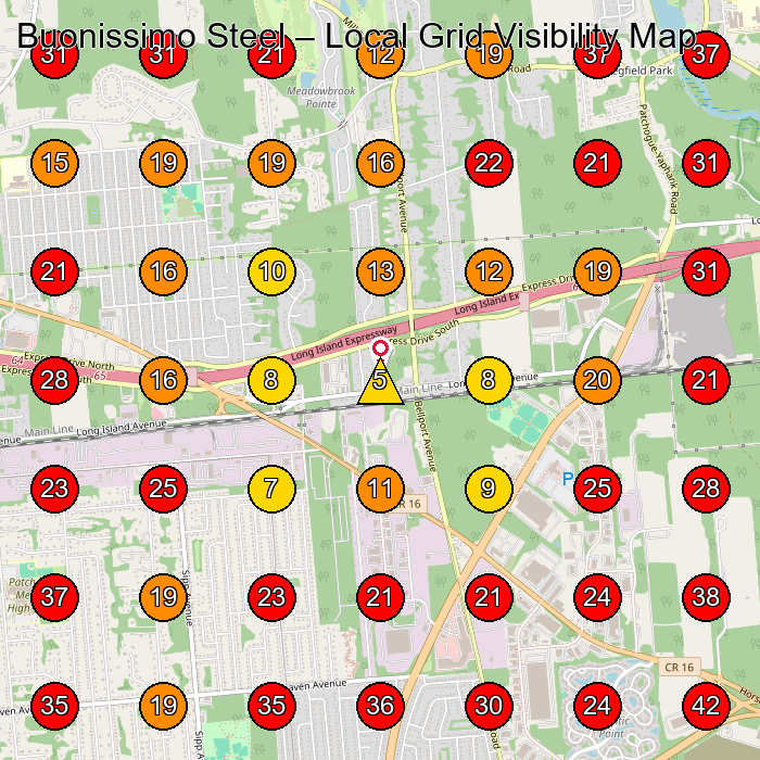 Buonissimo Steel GeoGrid visibility map for Construction Company in None