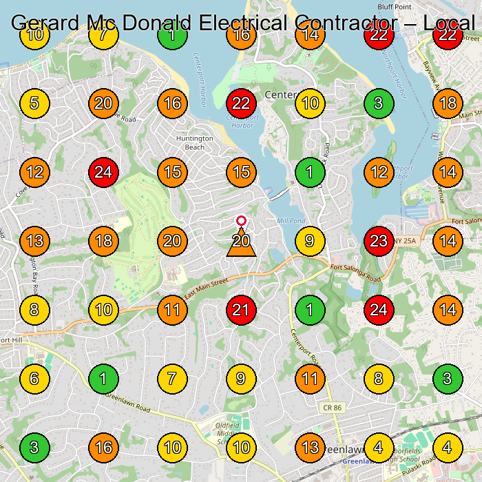 Gerard Mc Donald Electrical Contractor Electrician GeoGrid ranking map for None