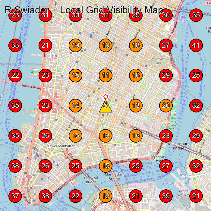 R.Swiader GeoGrid visibility map for Fashion Designer in Brooklyn