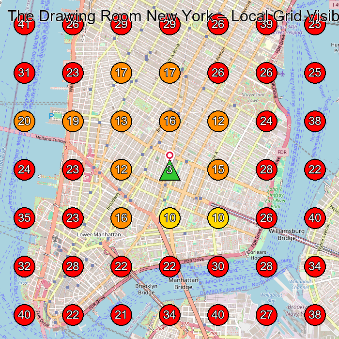 The Drawing Room New York GeoGrid visibility map for Skin Care Clinic in New York