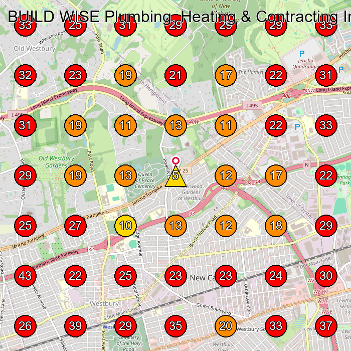 BUILD WISE Plumbing, Heating & Contracting Inc. GeoGrid visibility map for Plumber in None