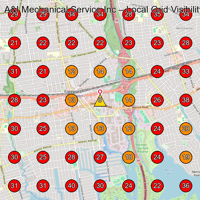 A&I Mechanical Service Inc GeoGrid visibility map for Hvac Contractor in Baldwin