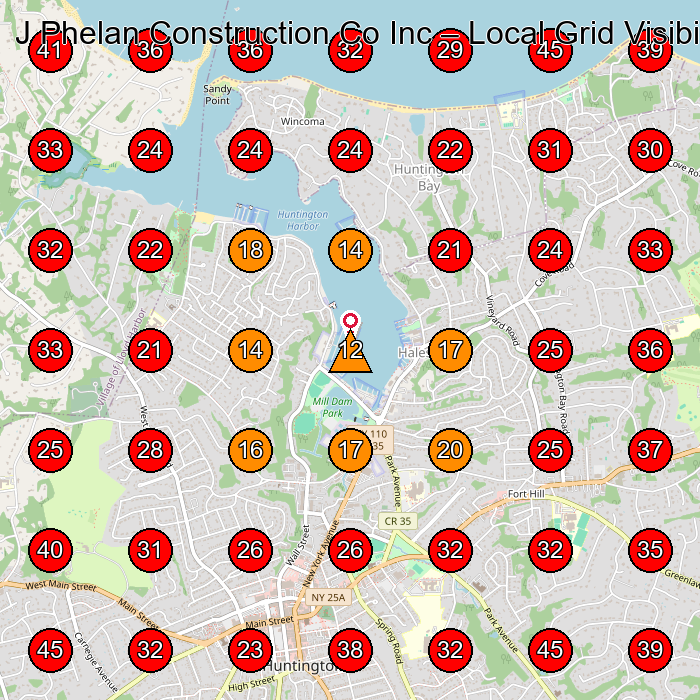 J Phelan Construction Co Inc GeoGrid visibility map for Construction Company in Cold Spring Harbor