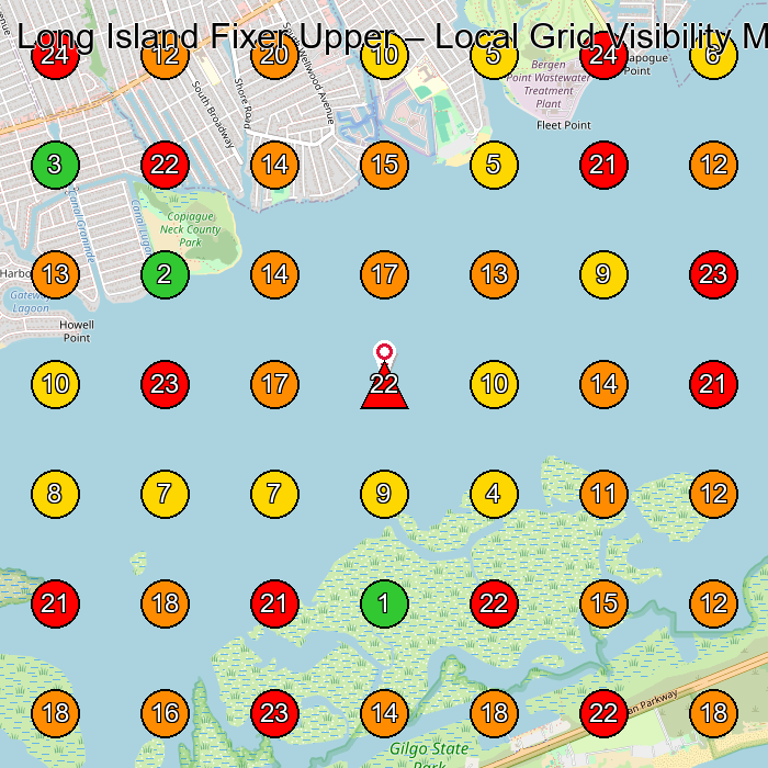 Long Island Fixer Upper General Contractor GeoGrid ranking map for None