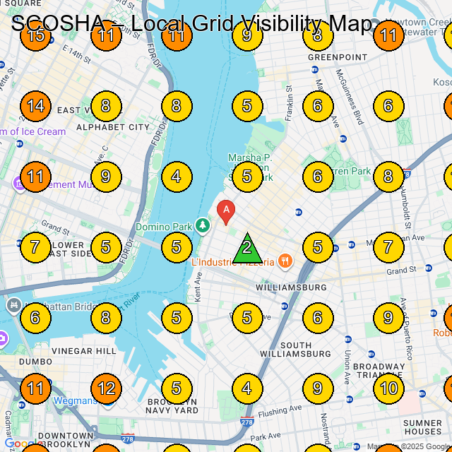 SCOSHA GeoGrid ranking map for Jewelry Store in Brooklyn