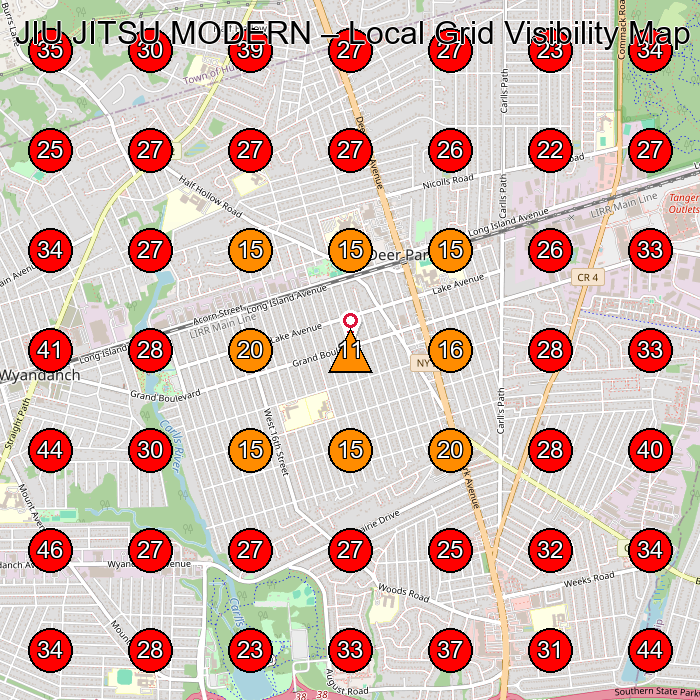 JIU JITSU MODERN GeoGrid visibility map for Martial Arts School in Deer Park