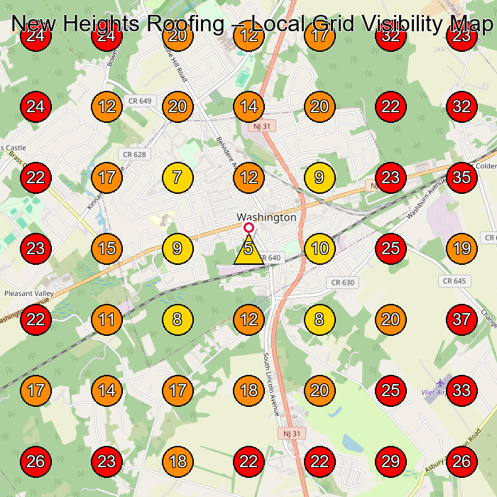 New Heights Roofing GeoGrid visibility map for Plumber in None