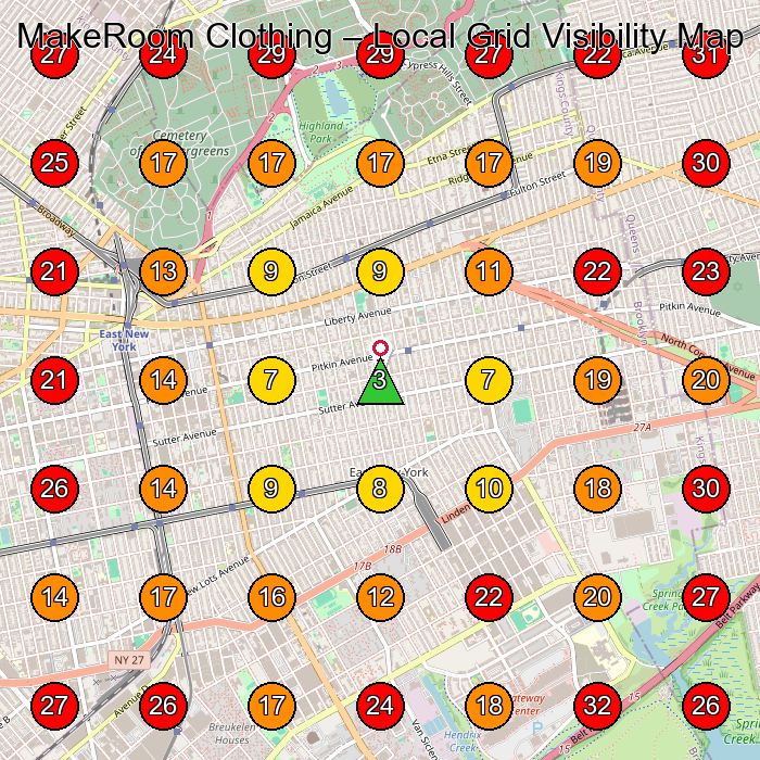 MakeRoom Clothing GeoGrid visibility map for Clothing Store in None