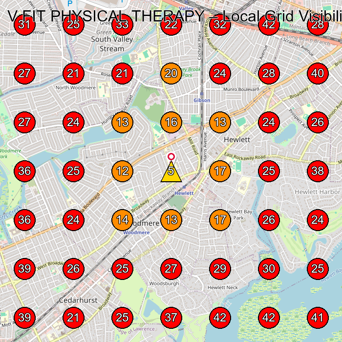 V FIT PHYSICAL THERAPY GeoGrid visibility map for Chiropractor in Lynbrook