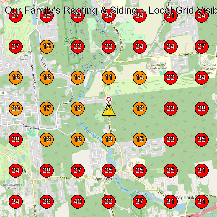 Our Family's Roofing & Siding GeoGrid visibility map for General Contractor in None