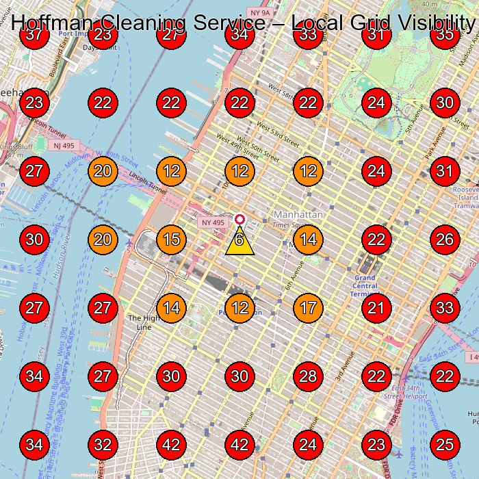 Hoffman Cleaning Service GeoGrid visibility map for Cleaning Service in New York