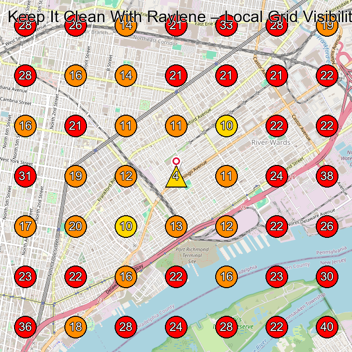 Keep It Clean With Raylene GeoGrid visibility map for General Contractor in Philadelphia
