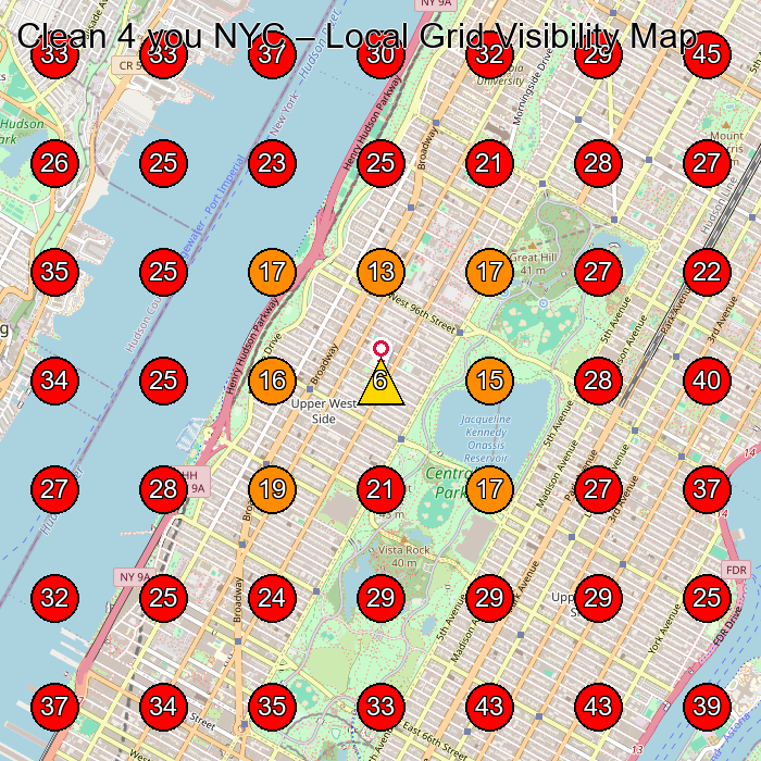 Clean 4 you NYC GeoGrid visibility map for House Cleaning Service in None