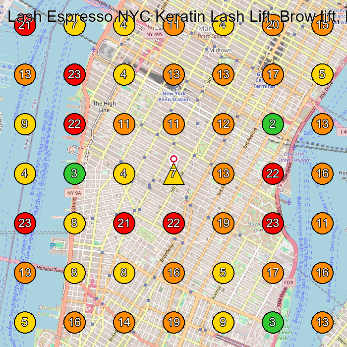 Lash Espresso.NYC Keratin Lash Lift. Brow lift, brow tint. Eyelash Salon GeoGrid ranking map for New York NY