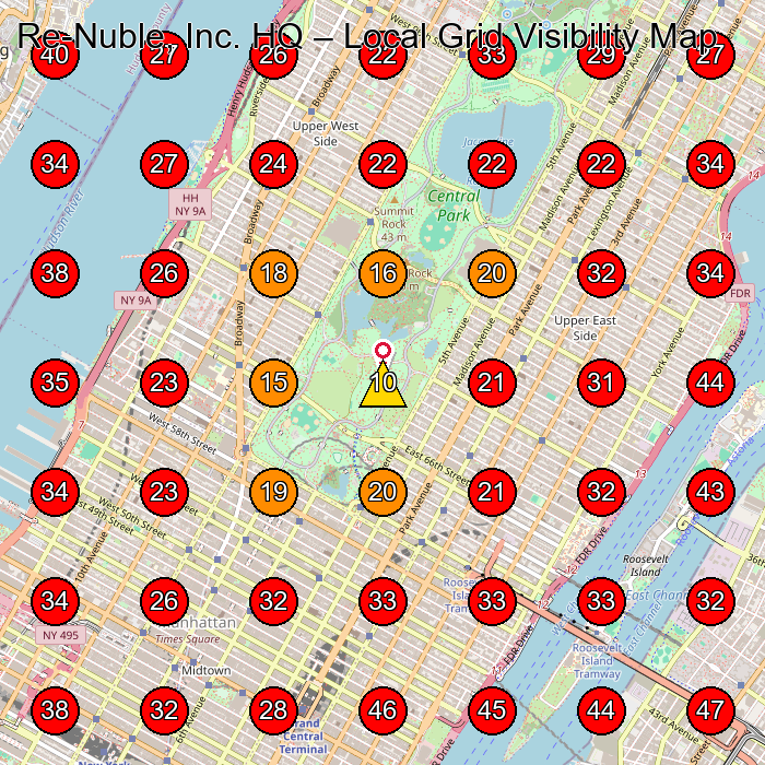 Re-Nuble, Inc. HQ GeoGrid visibility map for Manufacturer in New York