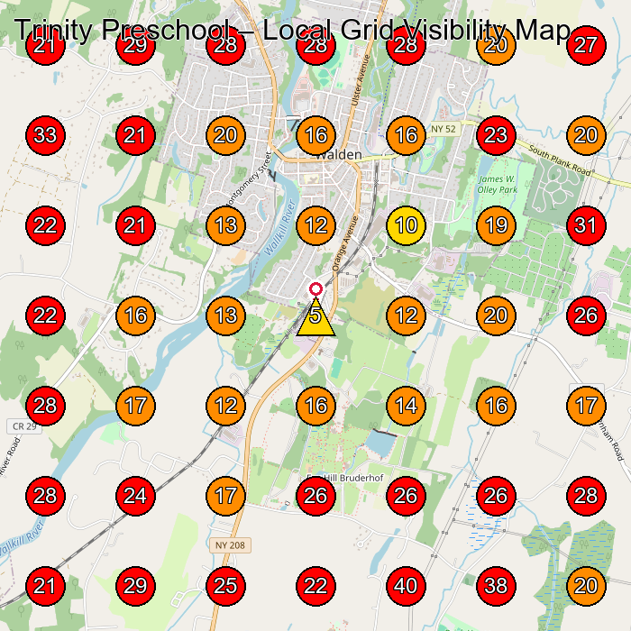 Trinity Preschool GeoGrid visibility map for Law Firm in Walden