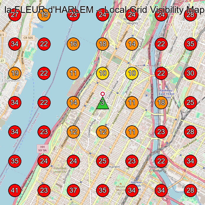 la FLEUR d'HARLEM GeoGrid visibility map for Landscape Designer in Fort Lee