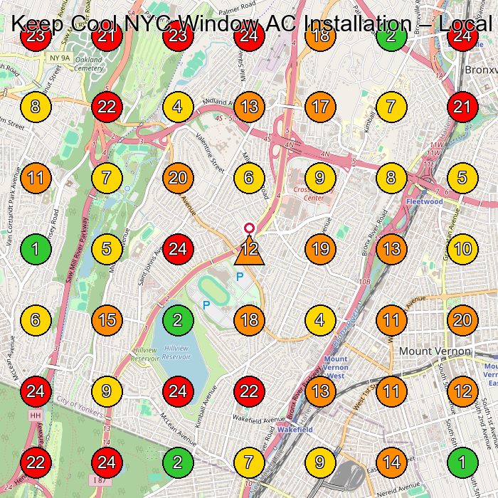 Keep Cool NYC Window AC Installation Hvac Contractor GeoGrid ranking map for None
