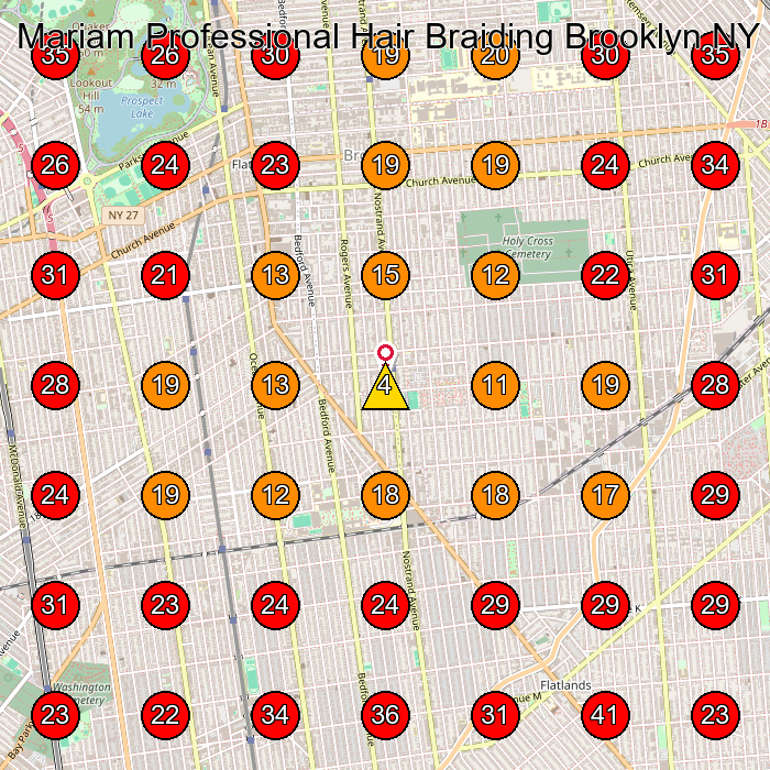 Mariam Professional Hair Braiding Brooklyn NY GeoGrid visibility map for Hair Salon in Brooklyn