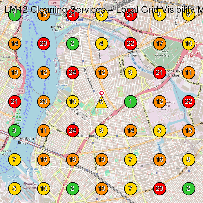 LM12 Cleaning Services Commercial Cleaning Service GeoGrid ranking map for None