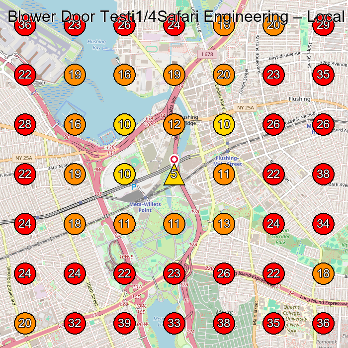 Blower Door Testi1/4Safari Engineering GeoGrid visibility map for Construction Company in College Point