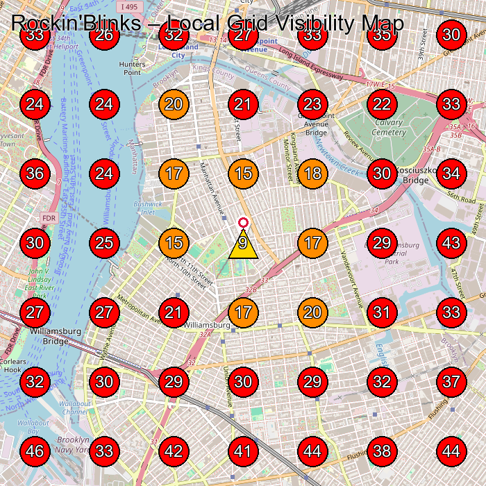 Rockin'Blinks GeoGrid visibility map for Baby Store in New York