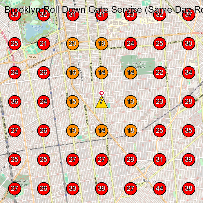 Brooklyn Roll Down Gate Service (Same Day Rollup Gate Repair) GeoGrid visibility map for Security System Installation Service in None