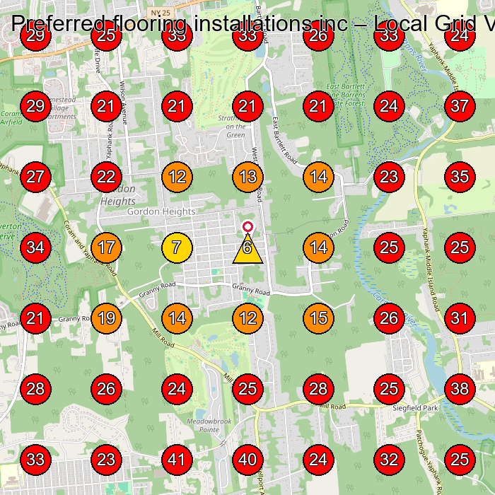 Preferred flooring installations inc GeoGrid visibility map for Garage Builder in None