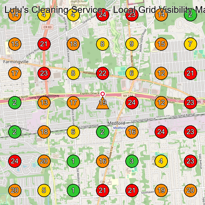 Lulu's Cleaning Service House Cleaning Service GeoGrid ranking map for None
