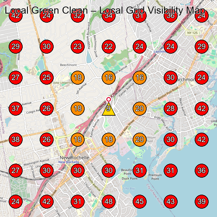 Local Green Clean GeoGrid visibility map for Carpet Cleaning Service in None
