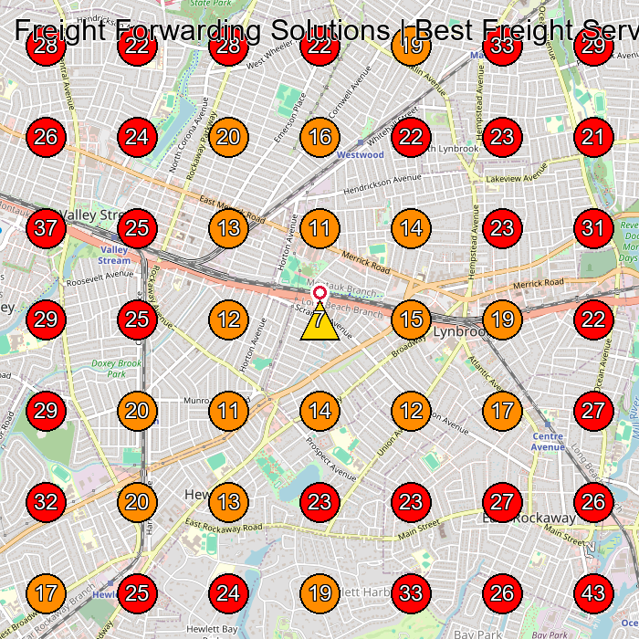 Freight Forwarding Solutions | Best Freight Services Worldwide GeoGrid visibility map for Trucking Company in Island Park