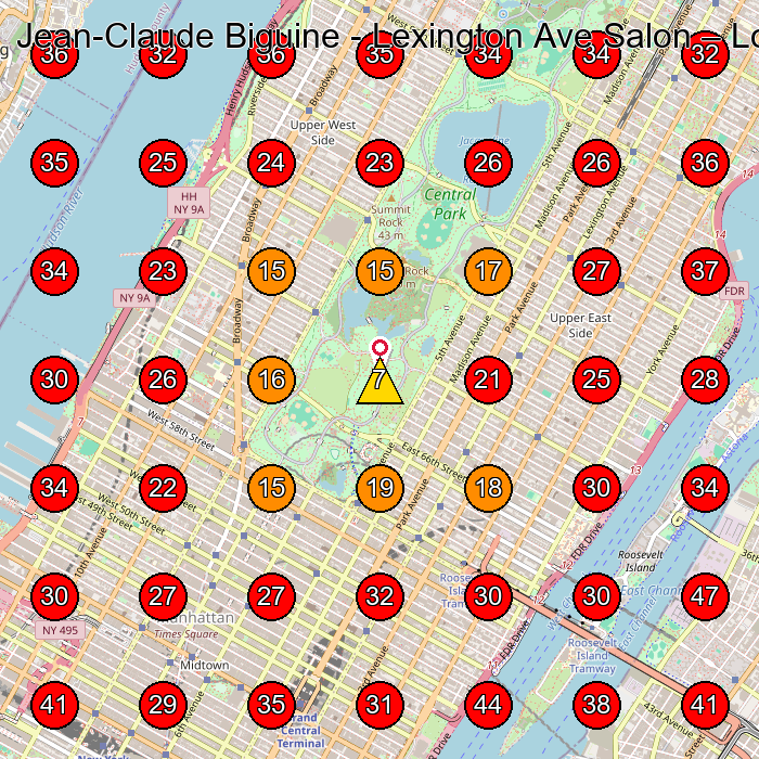 Jean-Claude Biguine - Lexington Ave Salon GeoGrid visibility map for Hair Salon in New York