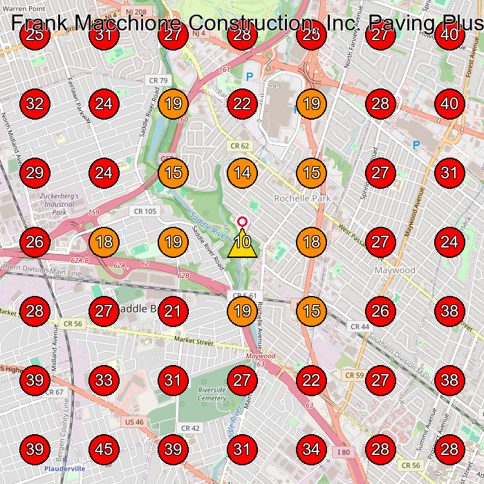 Frank Macchione Construction, Inc. Paving Plus GeoGrid visibility map for Paving Contractor in None