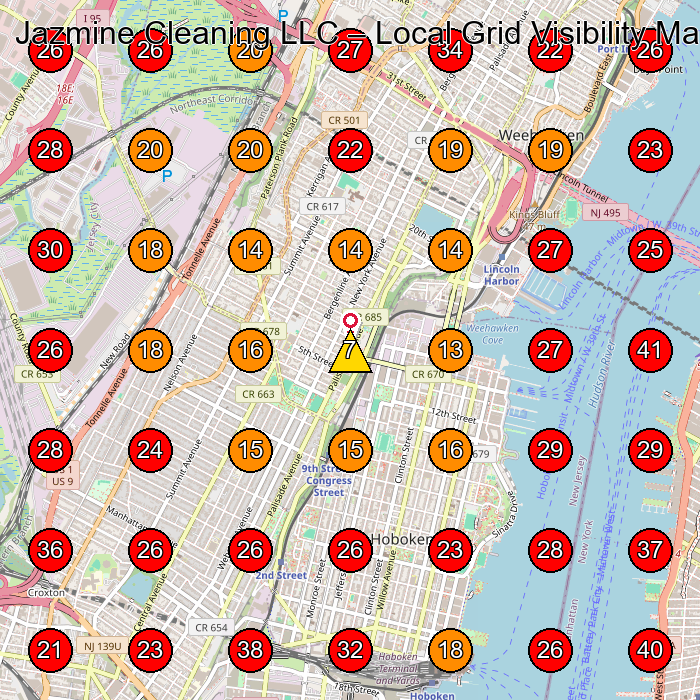 Jazmine Cleaning LLC GeoGrid visibility map for House Cleaning Service in None