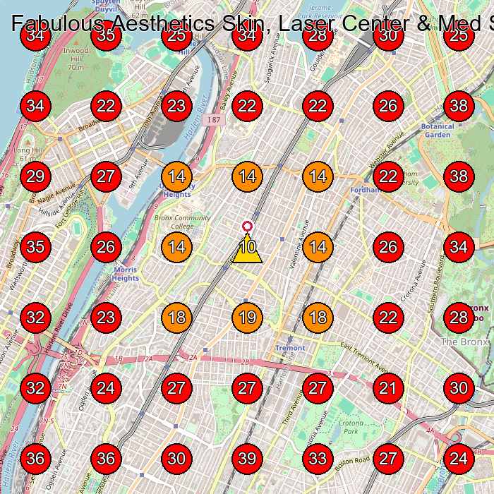Fabulous Aesthetics Skin, Laser Center & Med Spa GeoGrid visibility map for Medical Spa in Bronx